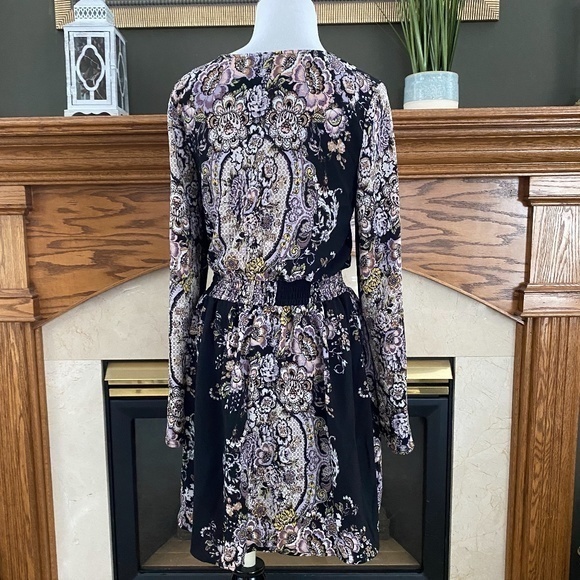 Xhilaration Boho Bell Sleeve Mini Surplice Dress S - Picture 11 of 15